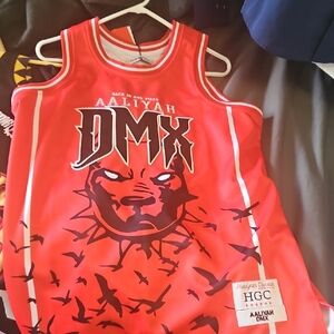 Red and Black Graphic Jersey with Bold Design